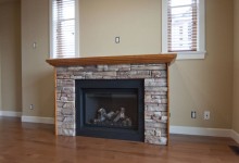 Natural Gas Stone & Wood Fireplace